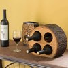 Vintiquewise Round Wood Log Style with Bark 4 Bottle Countertop Wine Rack Holder QI003887